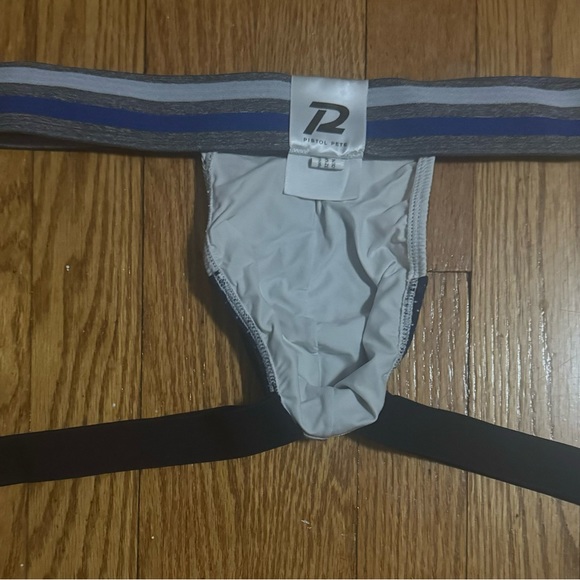 Men’s Pistol Pete, slightly worn Jock, Navy and White, Size L - Picture 2 of 2